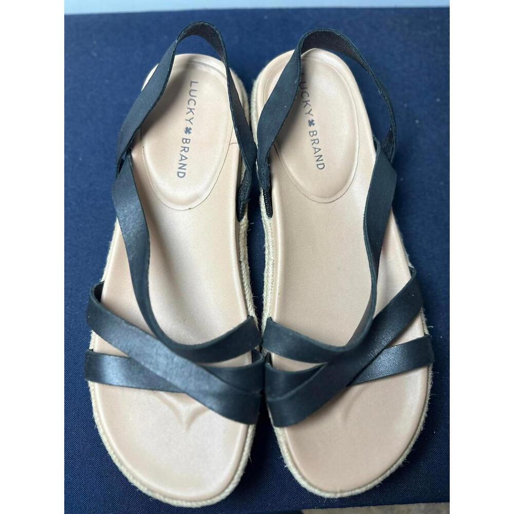Lucky Brand | Black Strappy Flat Sandals | Women's Size 9.5
